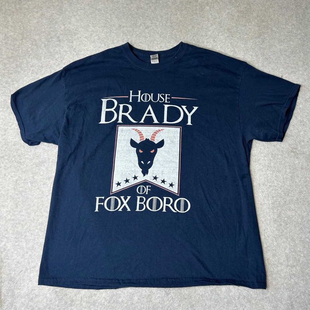 House Brady of Foxboro GOAT Tom Brady T-Shirt 2XL Navy Patriots Parody Tee
